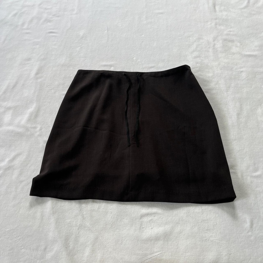 90s Banana Republic grey mini skirt built in shorts drawstring waist size 10